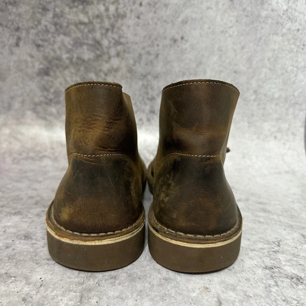 Clarks Bushacre 2 Chukka Boots Mens 10.5 Beeswax Brown Leather Desert Ankle Boot